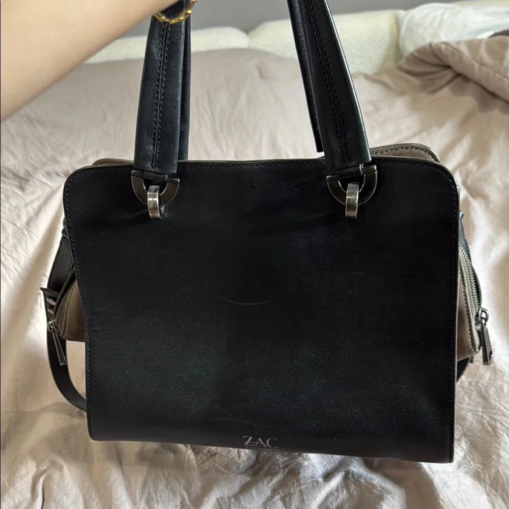 Zac Posern grey black Leather Bag